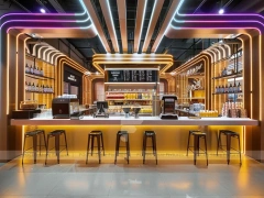 Gold Purple Beverage Front Counter