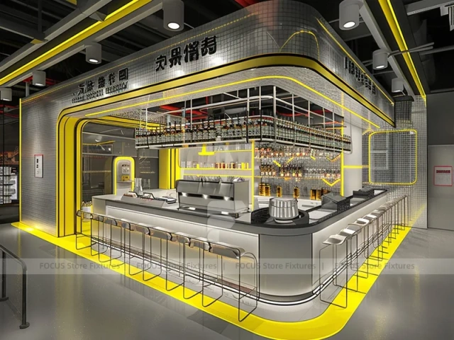 Gold Purple Beverage Front Counter