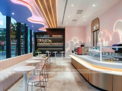 Gold Purple Beverage Front Counter