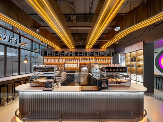 Gold Purple Beverage Island Counter