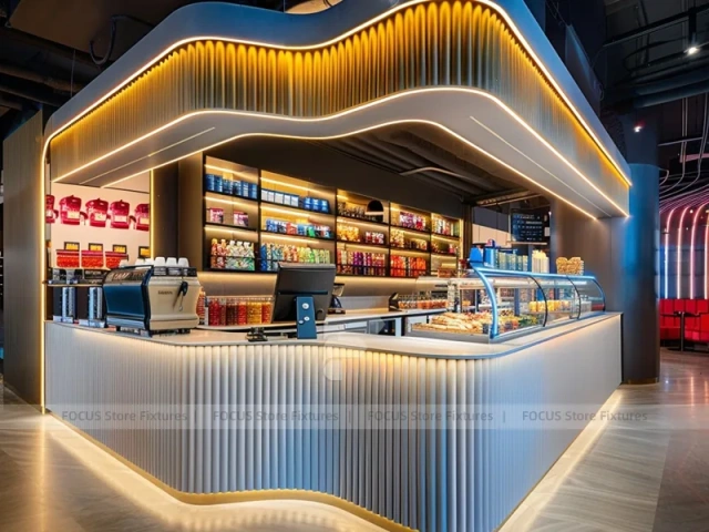 Gold Wave Beverage Display Counter