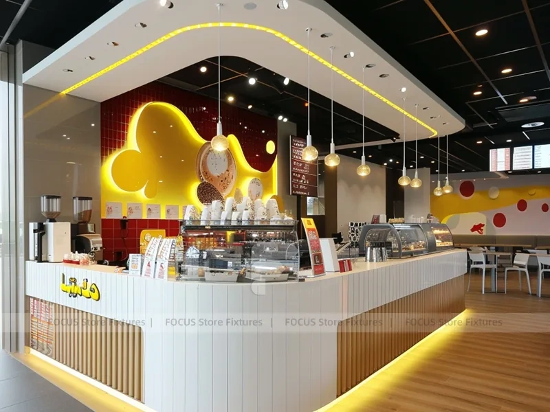 Gold Wave Beverage Display Counter