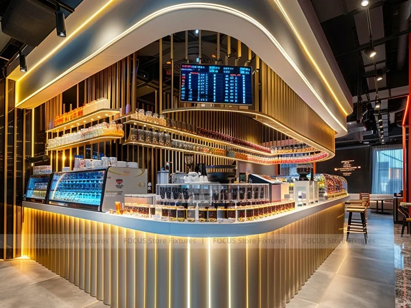 Gold White Beverage Island Counter