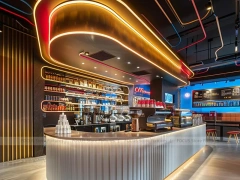 Gold White Beverage Island Counter