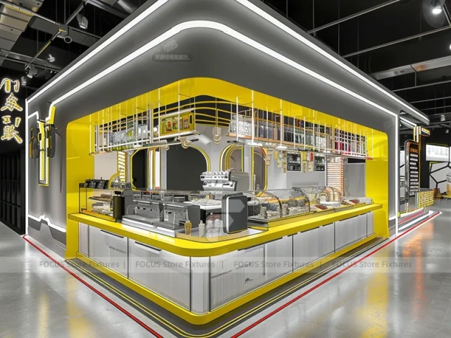 Gold White Beverage Island Counter