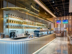 Gold White Coffee Bar Counter Layout