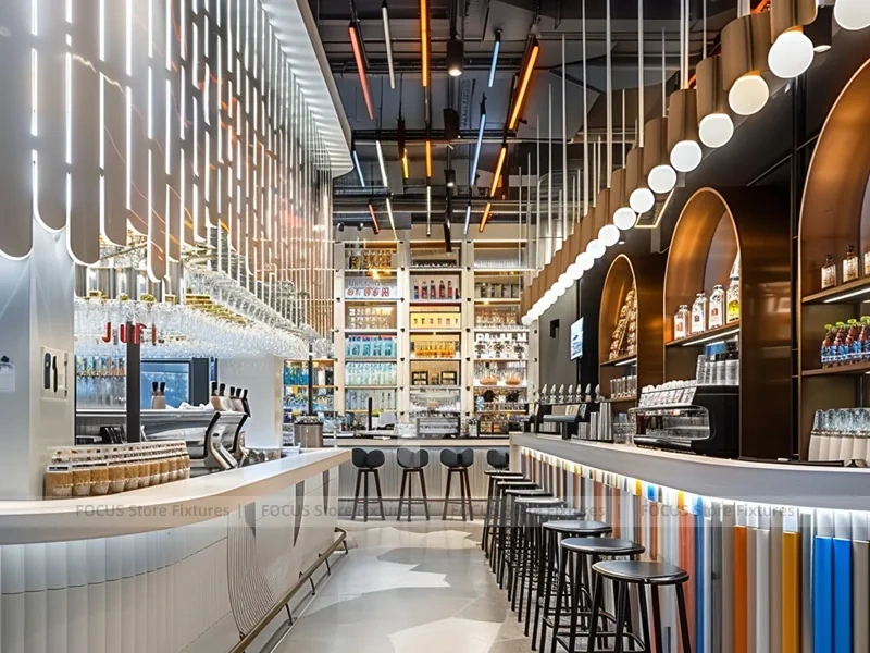 Gold White Coffee Bar Counter Layout