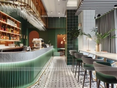 Gold White Coffee Bar Counter Layout