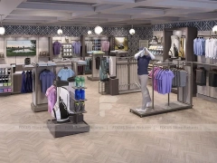Gray Golf Cap Wall Display with Bench