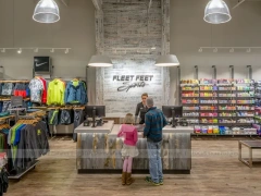 Gray Golf Cap Wall Display with Bench