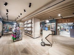 Gray Green Pharmacy Storefront and Counter Interior