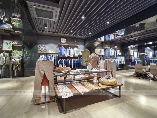 Gray Sportswear Wall and Garment Rack Display