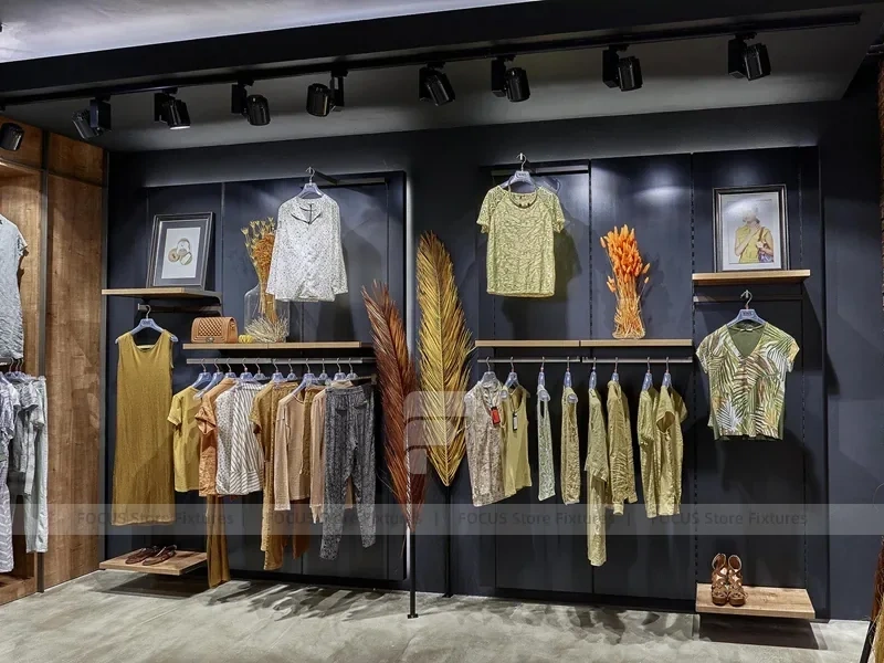 Gray Sportswear Wall and Garment Rack Display