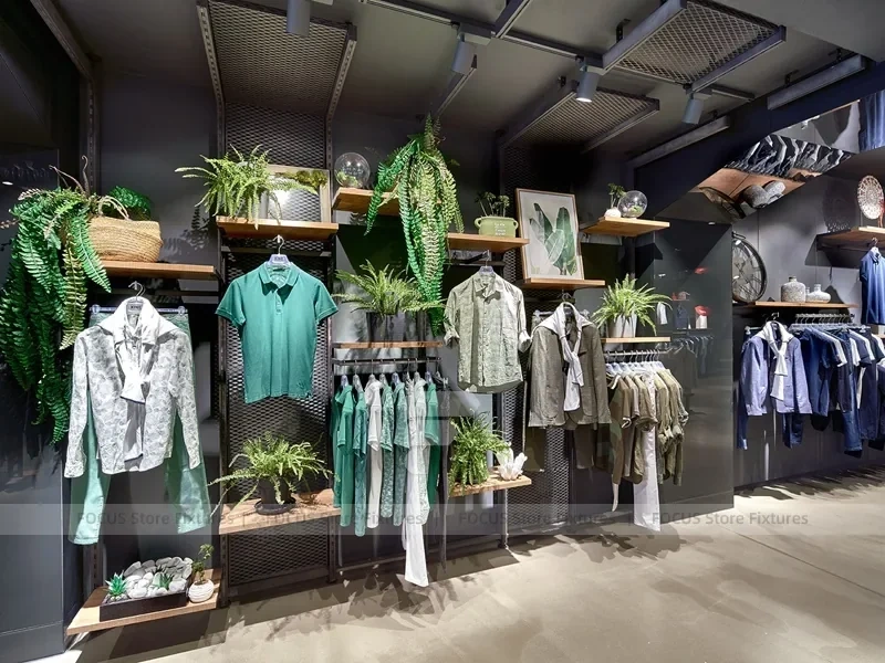 Gray Sportswear Wall and Garment Rack Display