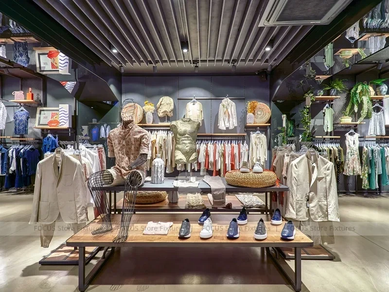 Gray Sportswear Wall and Garment Rack Display