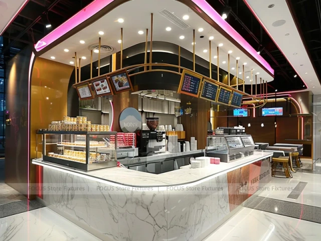 Gray Yellow Dessert Beverage Kiosk