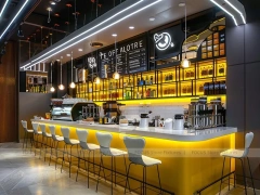 Gray Yellow Dessert Beverage Kiosk