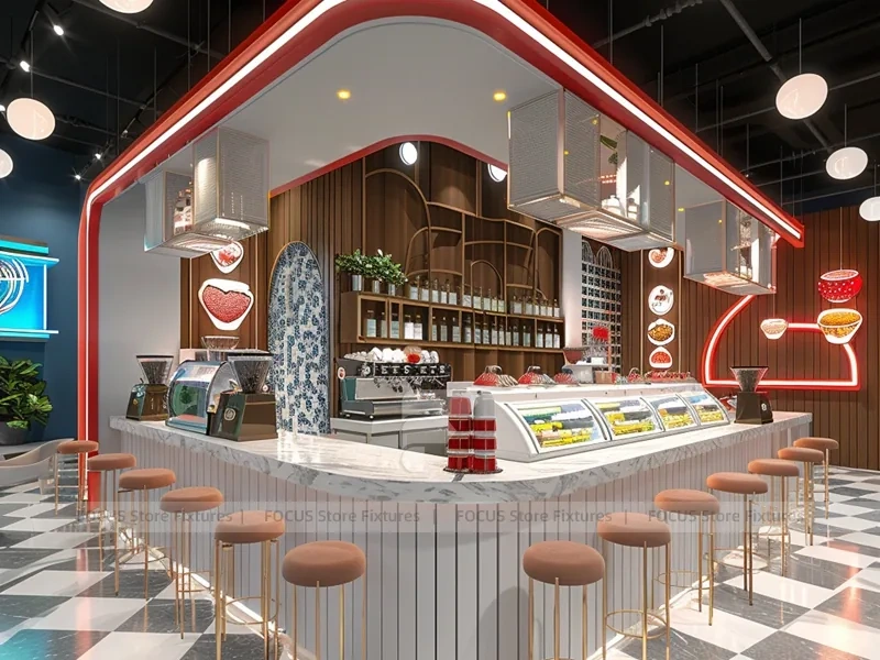 Gray Yellow Dessert Beverage Kiosk