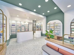 Green Accent Pharmacy Reception Store Design