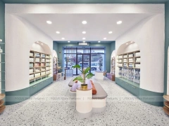 Green Accent Pharmacy Reception Store Design