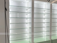 Green Backlit Pharmacy Wall Shelving Fixture