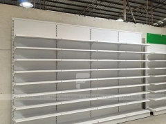 Green Header Pharmacy Wall Shelving Fixture