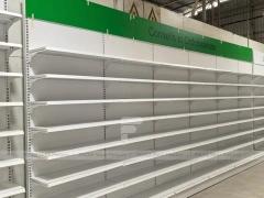 Green Header Pharmacy Wall Shelving Fixture
