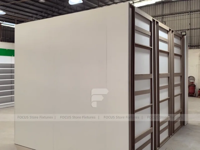 Green Header Pharmacy Wall Shelving Fixture