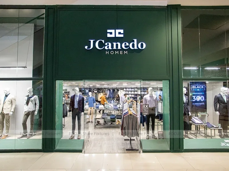 Green JCanedo Menswear Storefront Display