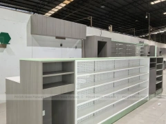 Green Light Pharmacy Corner Wall Shelving Fixture
