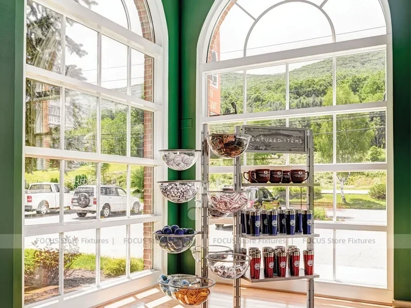 Green Sportswear Store Gondola and Wall Display