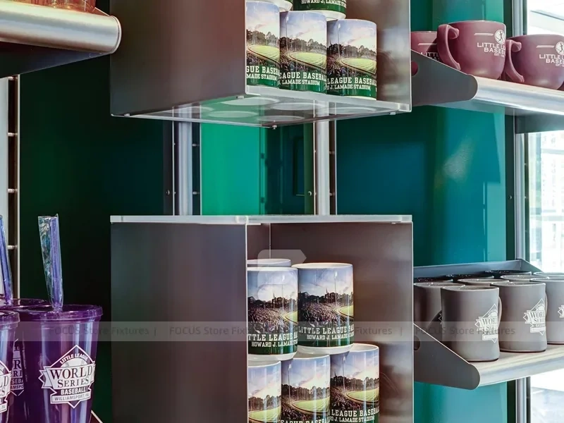 Green Sportswear Store Gondola and Wall Display