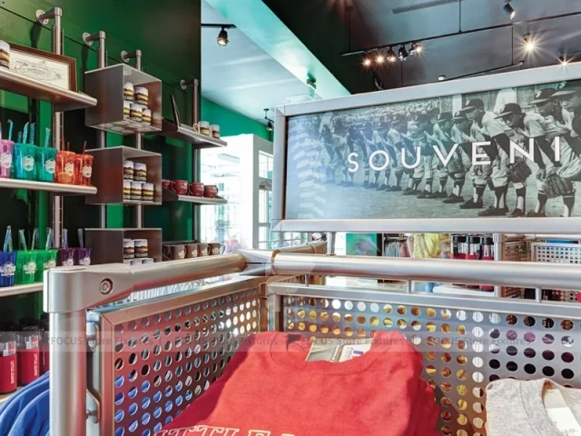Green Sportswear Store Gondola and Wall Display