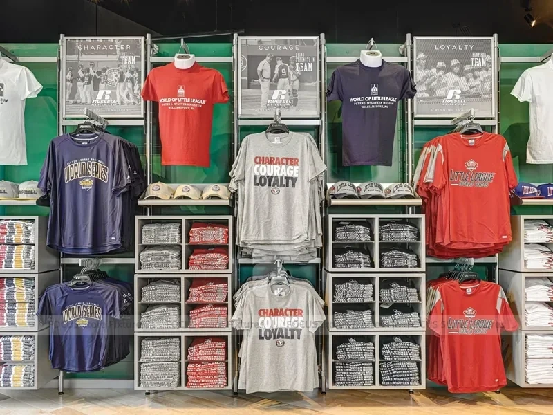 Green Sportswear Store Gondola and Wall Display