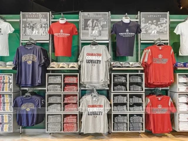 Green Sportswear Store Gondola and Wall Display