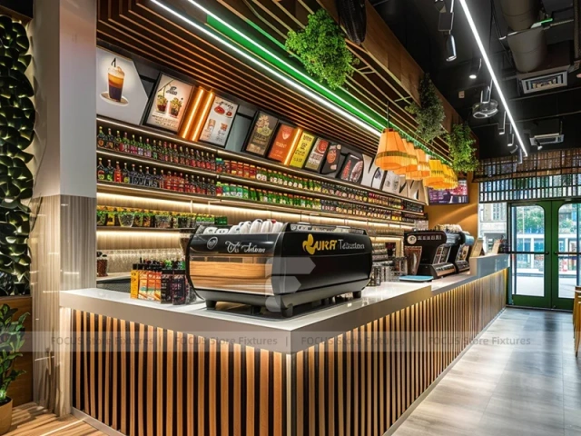 Green Wood Coffee Counter Layout