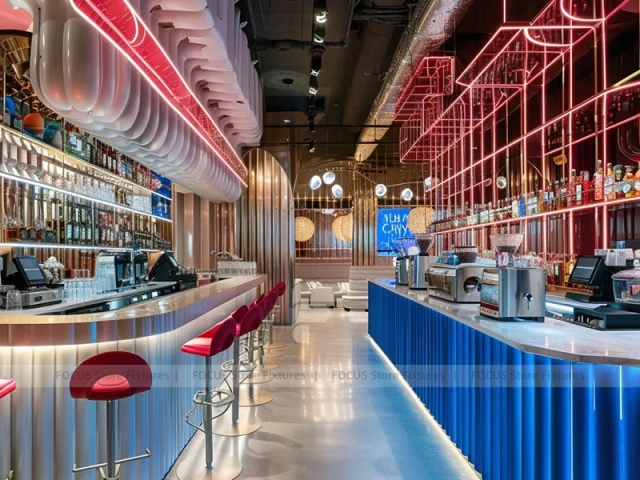 Green Wood Coffee Counter Layout