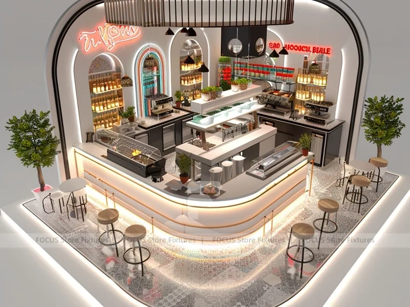 Green Wood Coffee Counter Layout