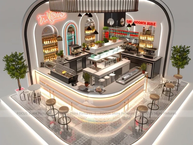 Green Wood Coffee Counter Layout