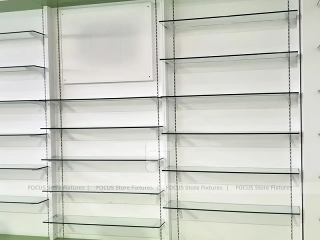 Green Yellow Pharmacy Wall Shelving Fixture