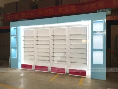 Illuminated Aqua Blue Pharmacy Wall Shelf Fixture