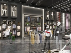 Large Menswear Graphic Shoe Wall Display