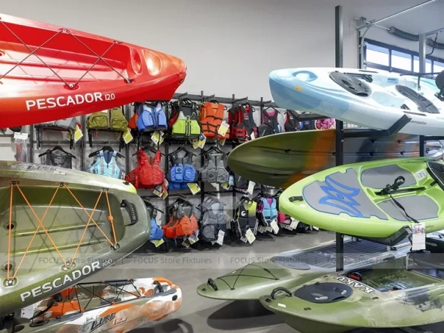Large Sportswear Store Gondola and Footwear Display