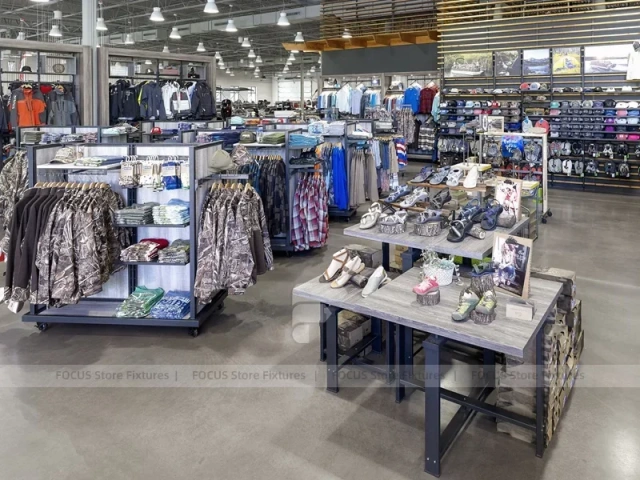 Large Sportswear Store Gondola and Footwear Display