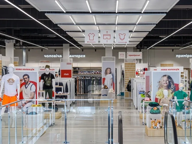 Large White Kids Fashion Store Interior Display