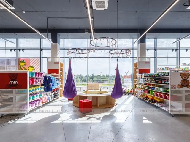 Large White Kids Fashion Store Interior Display