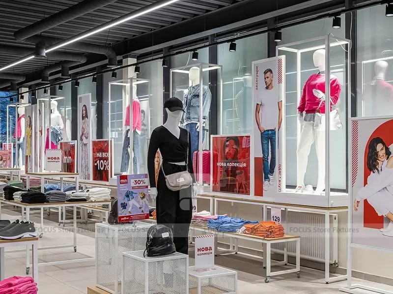 Large White Kids Fashion Store Interior Display