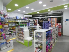 Lime Green Pharmacy Checkout and Gondola Display Layout