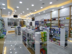 Lime Green Pharmacy Checkout and Gondola Display Layout