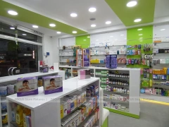 Lime Green Pharmacy Checkout and Gondola Display Layout